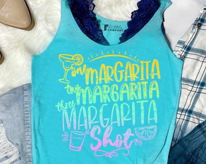 One Margarita Two Margarita Three Margarita Shot Women's Triblend Tank XS-2XL // Country Concert Tank // Country Music // Country Festival