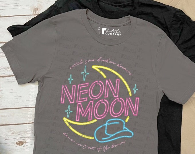 Neon Moon Bar Sign Soft Unisex Tee XS-5XL / Concert, Country Festival, Western, Country Music, Lyrics, Retro, 90s Country, Dive Bar