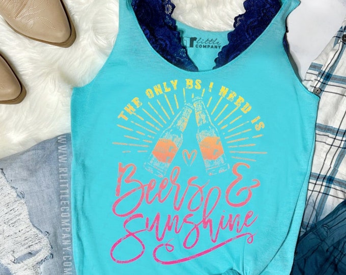 The Only BS I Need is Beers & Sunshine Women's Triblend Tank XS-2XL