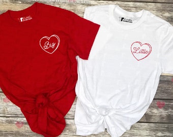 Big Little Custom Valentines Unisex Tees S-2XL // Big Little Reveal // Big Little Gift // Sorority Shirt