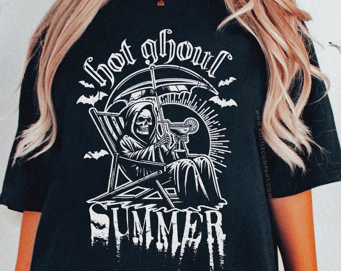 Hot Ghoul Summer Unisex Tshirt XS-5XL / Summerween Hot Goth Summer Graphic Tee Funny Trendy Summer Vacation Shirt