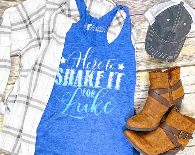 Here to Shake It for Luke Women's Triblend Tank XS-2XL // Country Concert Tank // Country Music // Country Festival