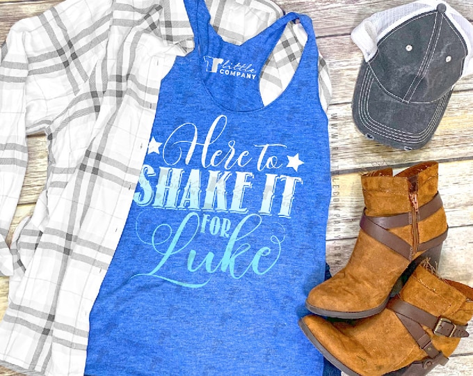 Here to Shake It for Luke Women's Triblend Tank XS-2XL // Country Concert Tank // Country Music // Country Festival