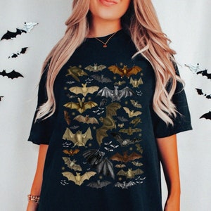 Bat Collage Unisex Tshirt XS-5XL | Witchy Clothes Fall Shirt Batty Shirt Nature Cute Bats Biology Science Teacher Gift Halloween Tee Vampire