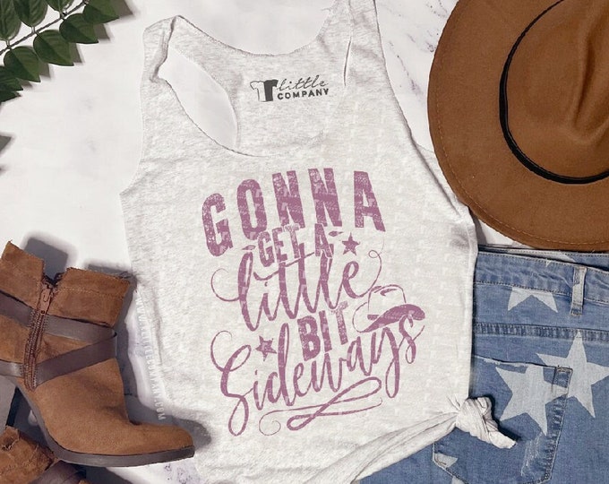 Gonna Get a Little Bit Sideways Women's Triblend Tank XS-2XL // Country Concert Tank // Country Music // Country Festival