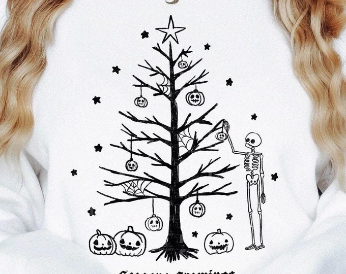 Seasons Creepings Unisex Sweater XS-5XL/ Merry Creepmas Sweatshirt Skeleton Christmas Sweater Ugly Christmas Goth Halloween Holiday Sweater