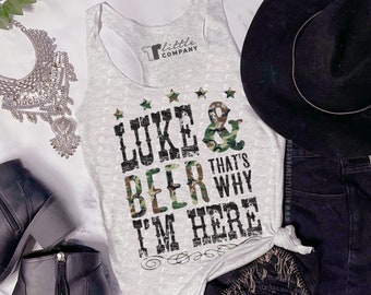 CUSTOM Artist and Beer That's Why I'm Here Women's Tank XS-2XL/ Country Concert Tank / Country Music / Country Festival / Women's Country