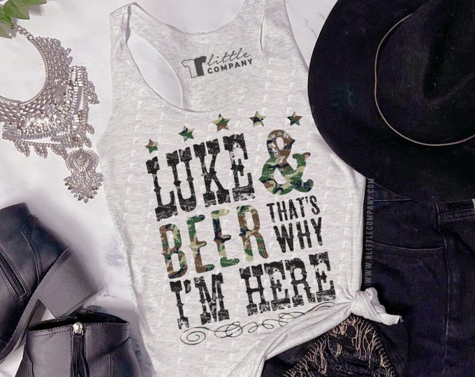 CUSTOM Artist and Beer That's Why I'm Here Women's Tank XS-2XL/ Country Concert Tank / Country Music / Country Festival / Women's Country