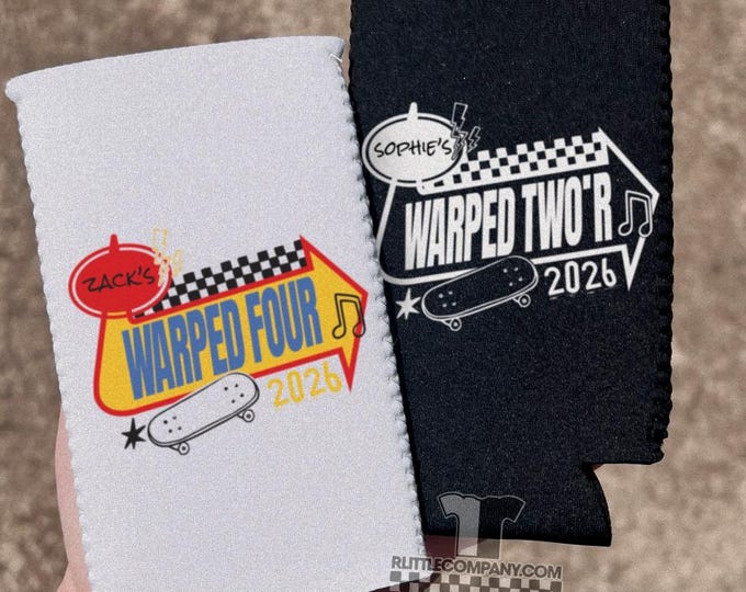 Emo Birthday Tour Can Holder ONE SIDED / Custom Tour Merch Can Cooler Party Gifts Alternative Bday Personalized Bday Pop Punk