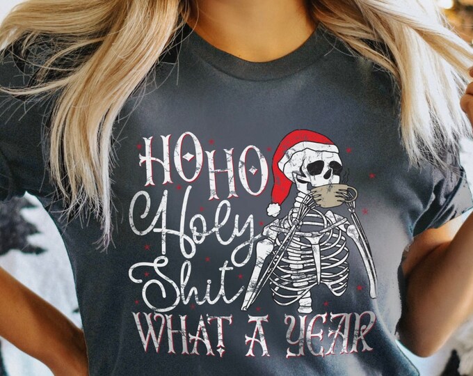 Funny Halloween Christmas T-shirt Unisex XS-5XL / Coffee Skeleton Holiday Shirt, Creepy Gothic Xmas Tee, Dead Inside, Alternative Gothmas