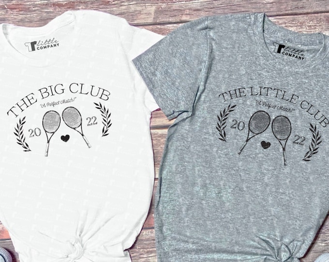 Big Little Reveal Tennis - The Perfect Match - Tshirt Unisex Soft Tee XS-5XL