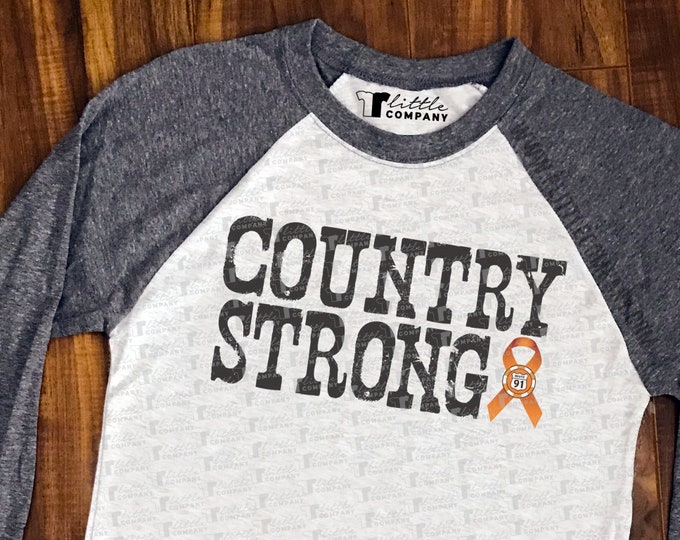 Country Strong Unisex Baseball Tee 3/4 Sleeve in Various Colors XS-3XL