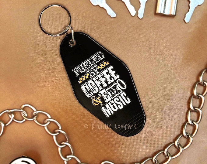 Fueled By Coffee and Emo Music Motel Acrylic Keychain /  It was Never a Phase Emo Keychain Bag Accessory