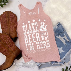 CUSTOM Artist and Beer That's Why I'm Here Women's Tank XS-2XL/ Country ...