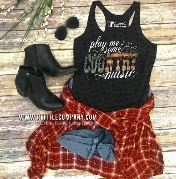 Play Me Some Country Music Women s Lightweight Tanks XS 2XL Country Concert Tank Country Music Festival Tank Band Western Etsy Canada