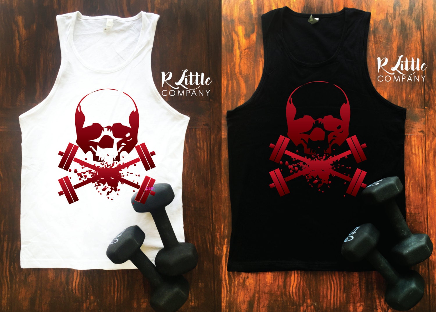 Skull and Dumbells Workout Tank S-XL