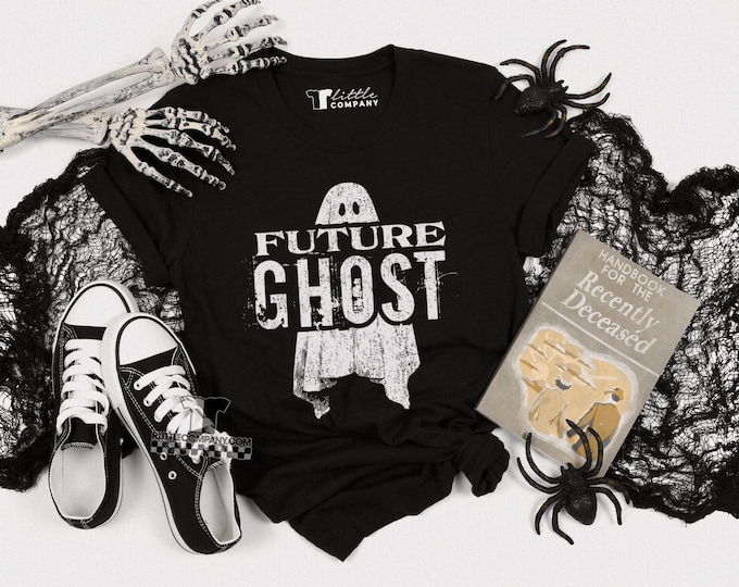 Future Ghost Unisex Tshirt XS-5XL / Funny Spooky Trendy Halloween Clothing Vintage Ghost Graphic Tee Book Spooky Season Shirt Trick or Treat