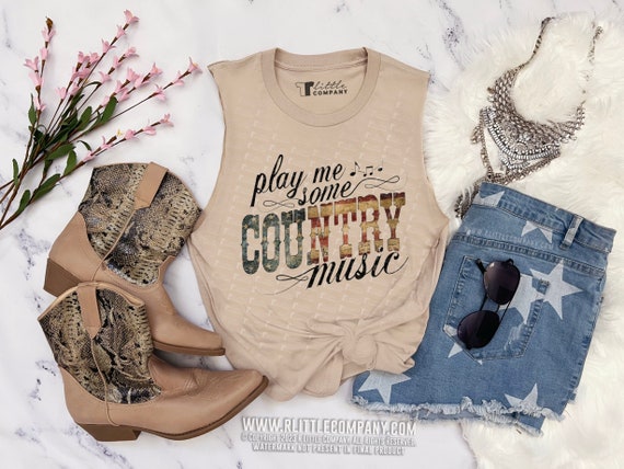 Play Me Some Country Music Unisex Soft Cut Tank XS 5XL Country Festival Vintage Western Country Music Concert Lyrics American Flag Etsy Canada