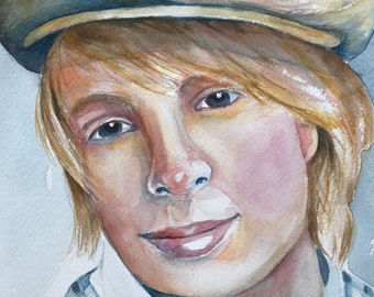 Custom Watercolor Children Portrait, Commission,  9x12, From Your Photo, Custom Paintings