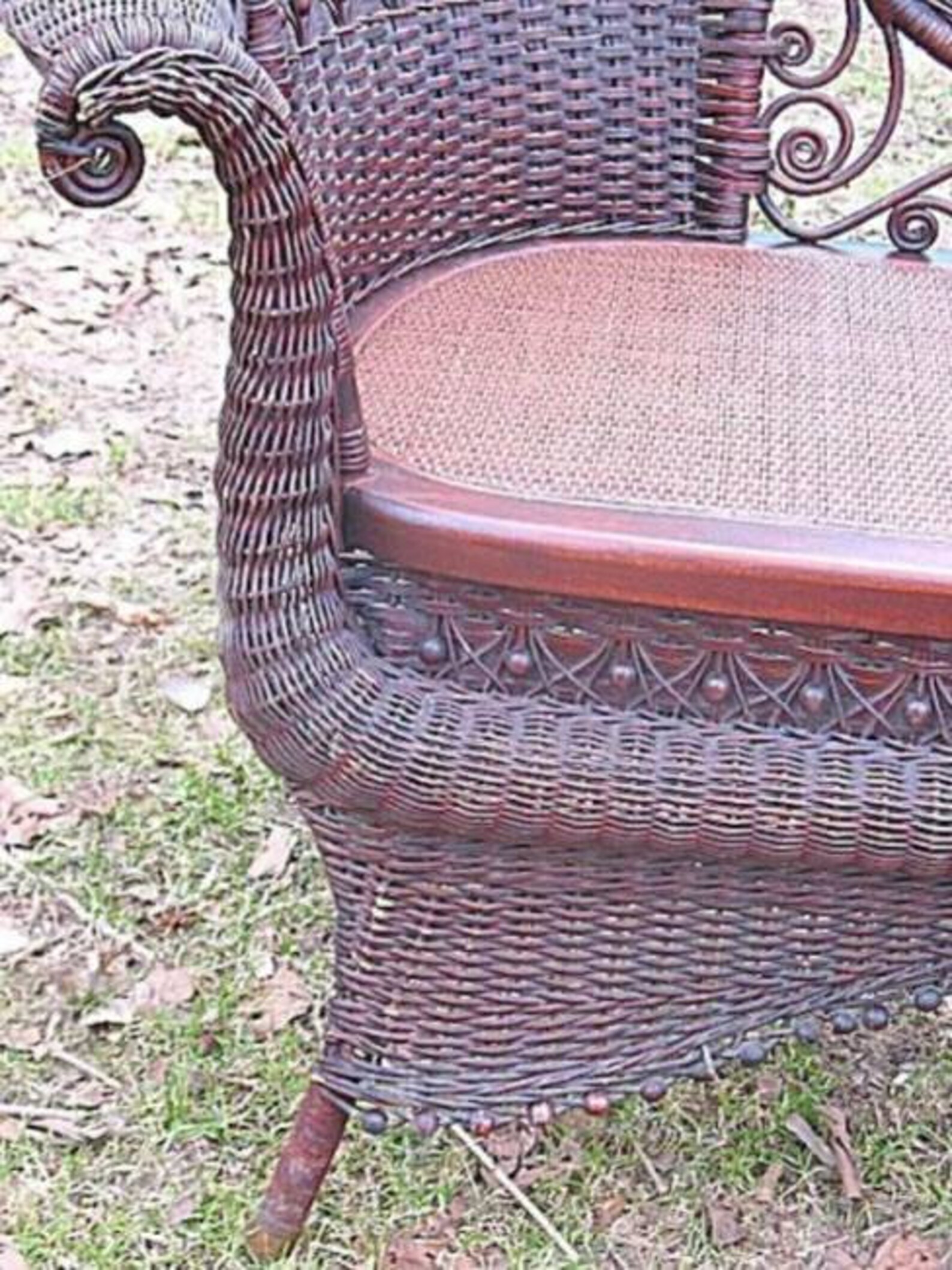 Antique Wicker Loveseat Settee Circa 1890's Ornate Natural Etsy