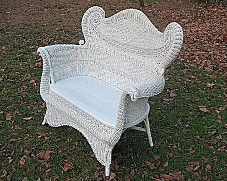 Antique Wicker Loveseat Settee Circa 1890's Victorian Etsy