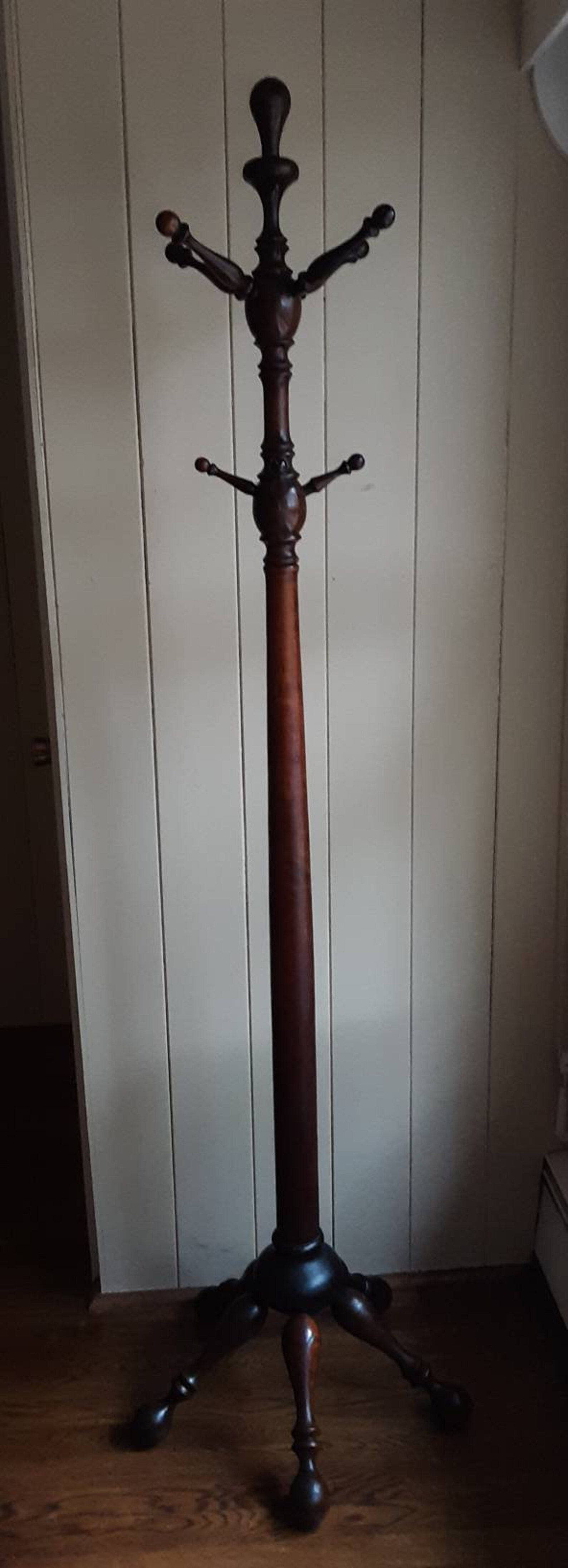 Antique Wooden Coat Tree Circa 1890's Victorian Mahogany Etsy
