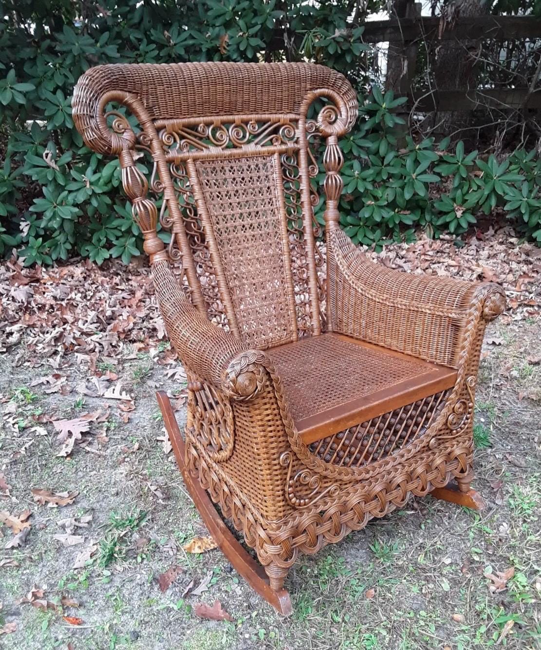 Antique Victorian Wicker Rocking Chair Natural Rocker Circa 1890’s - Etsy