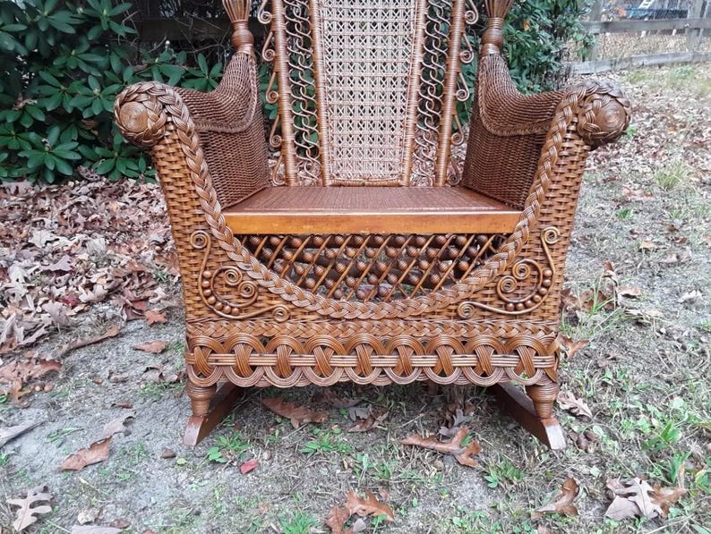 Antique Victorian Wicker Rocking Chair Natural Rocker Circa 1890’s - Etsy