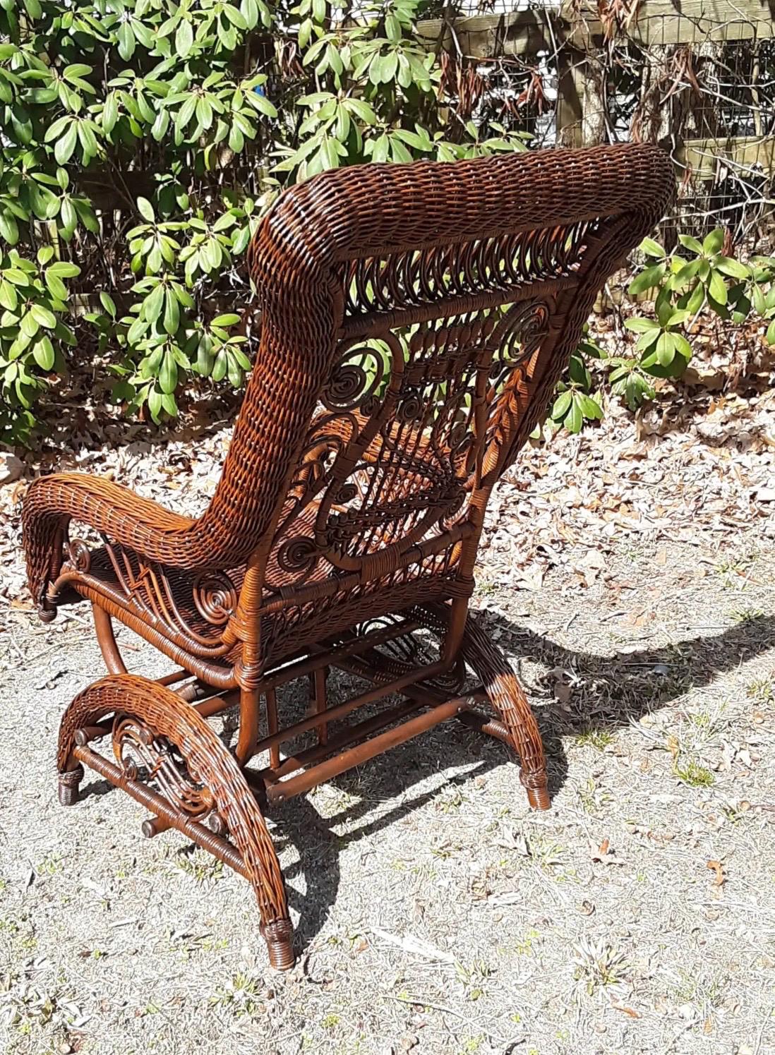 Antique Wicker Victorian Rocking Chair Circa 1890’s Rare Natural ...
