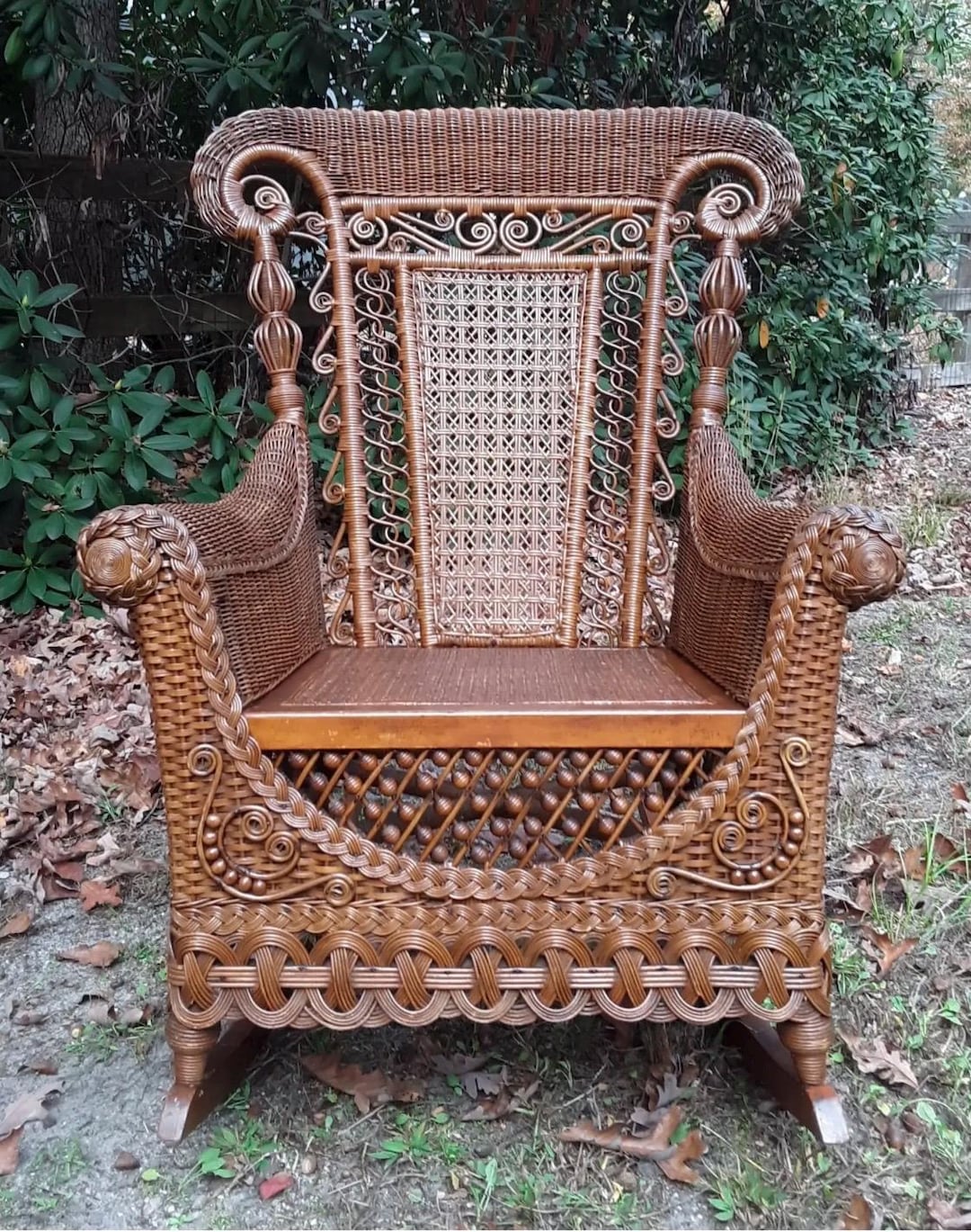 Antique Victorian Wicker Rocking Chair Natural Rocker Circa 1890’s - Etsy