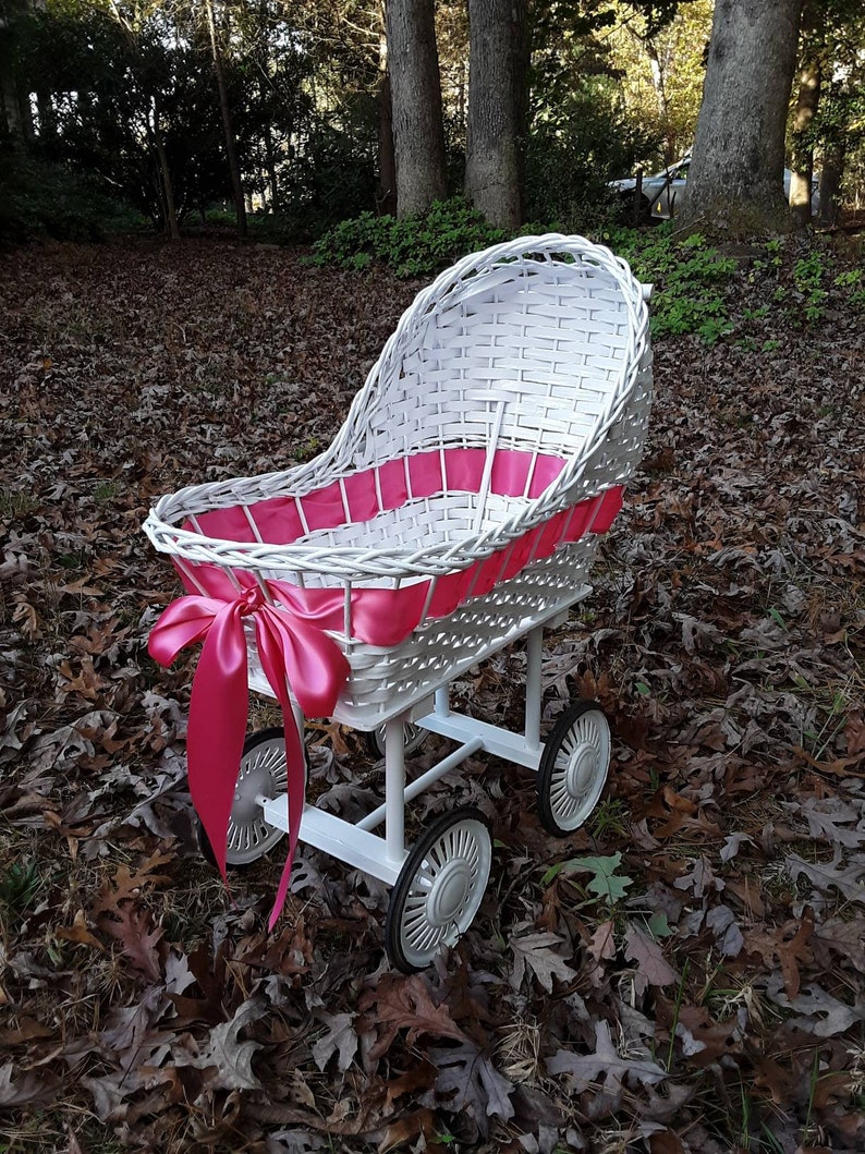 Vintage Wicker Doll Carriage Circa 1950's Etsy