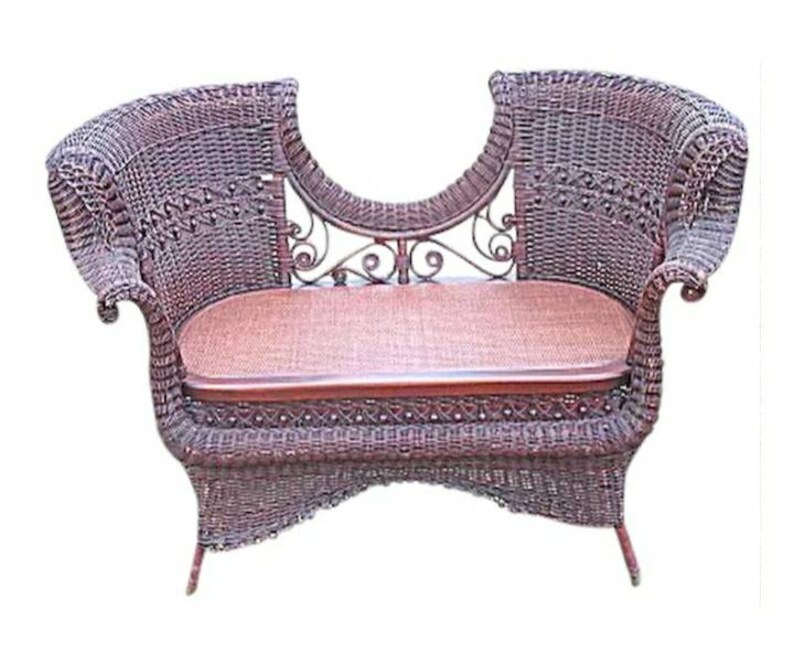 Antique Wicker Loveseat Settee Circa 1890's Ornate Natural Etsy