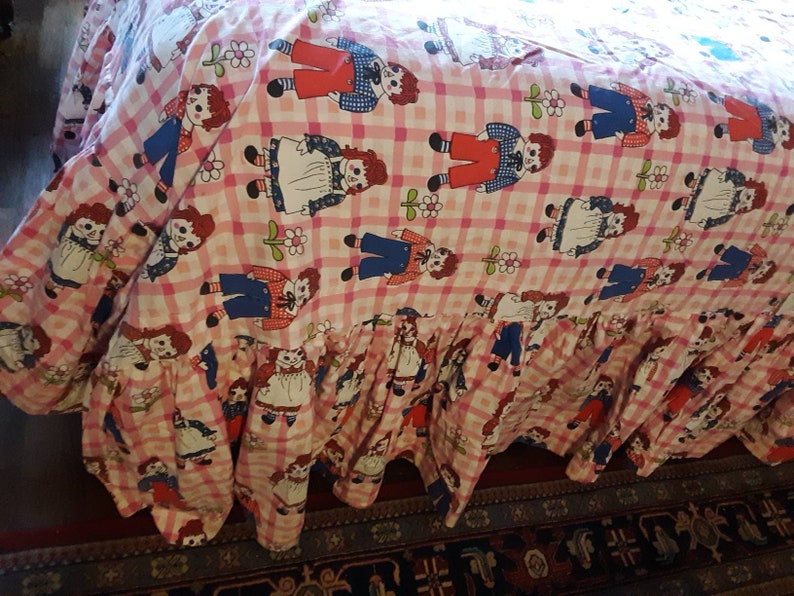 Raggedy Ann and Andy Bedspread Circa 1970/'s