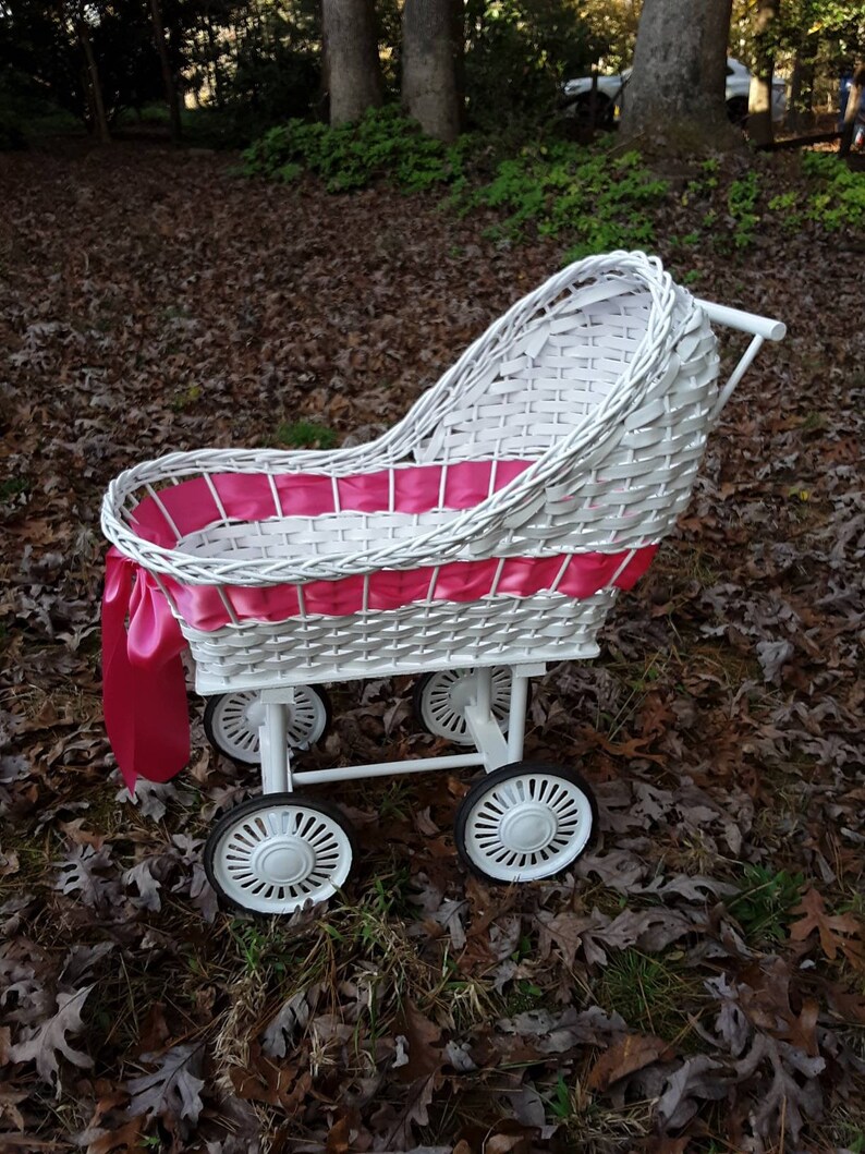 Vintage Wicker Doll Carriage Circa 1950's Etsy