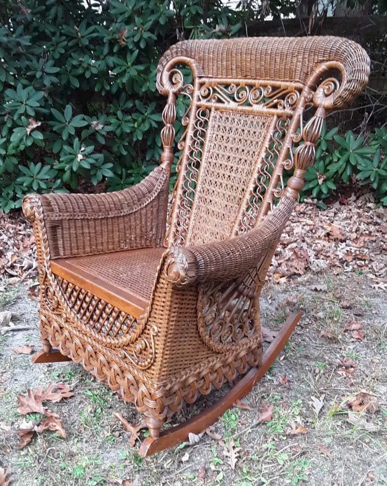 Antique Victorian Wicker Rocking Chair Natural Rocker Circa 1890’s - Etsy