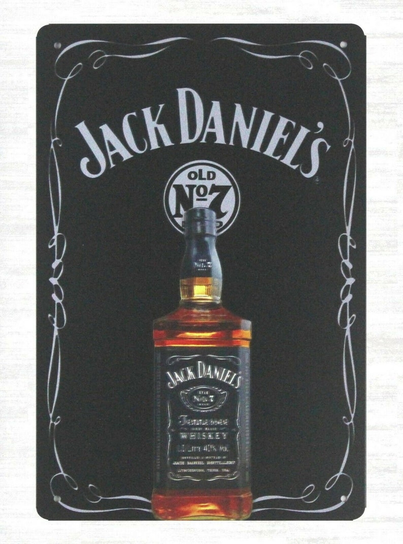 Jack Daniels Straight Bourbon Whiskey Bottles Alcohol Metal Sign