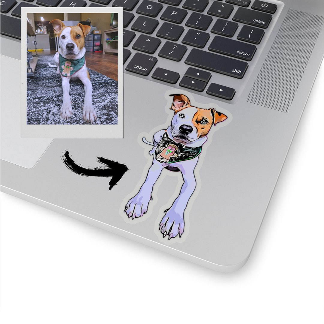 Custom Dog Stickers, Pet Drawing Style Stickers, Dog Photo Stickers, Ideal Gift for Dog Lovers