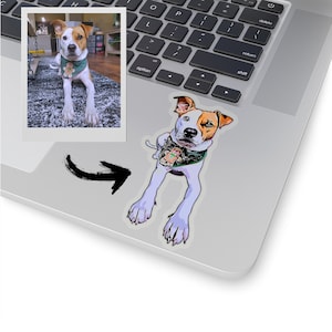 Custom Dog Stickers, Pet Drawing Style Stickers, Dog Photo Stickers, Ideal gift for dog lovers.