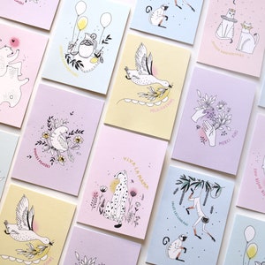 Lot 9 cartes postales originales toutes occasions
