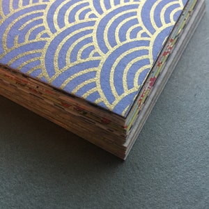 24 pedaços de papel japonês Chiyogami/Yuzen serigrafado à mão · quadrados de 3"