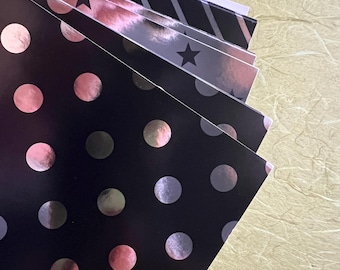 Carta origami giapponese nera e argento 5,9" x 5,9" / 60 fogli