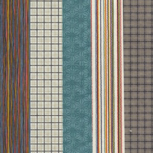 Assortiment de papiers japonais géométriques n° 4 chiyogami/yuzen, cinq pièces