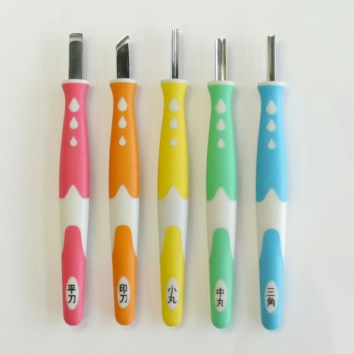 Colorful Starter Carving Tool Set for Wood Carving Lino Etsy