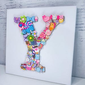 Personalized Initial Canvas: Kids Room Wall Decor, Custom Name Sign