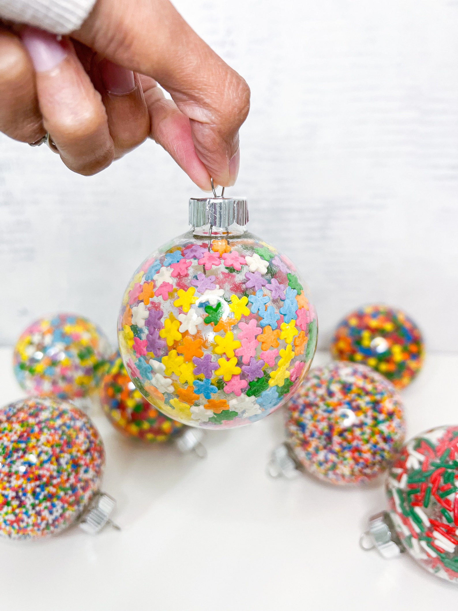Custom Rainbow Sprinkle Glass Ornament Stocking Stuffer/ Etsy