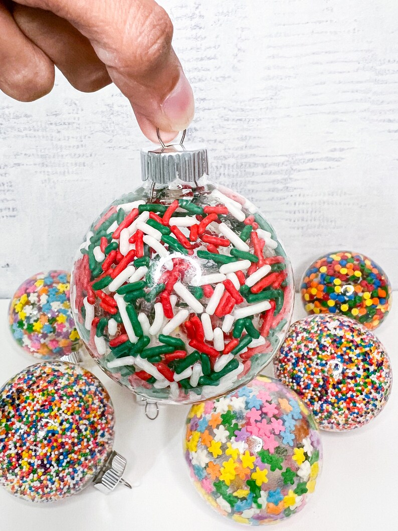 Custom Rainbow Sprinkle Glass Ornament Stocking Stuffer/ Etsy