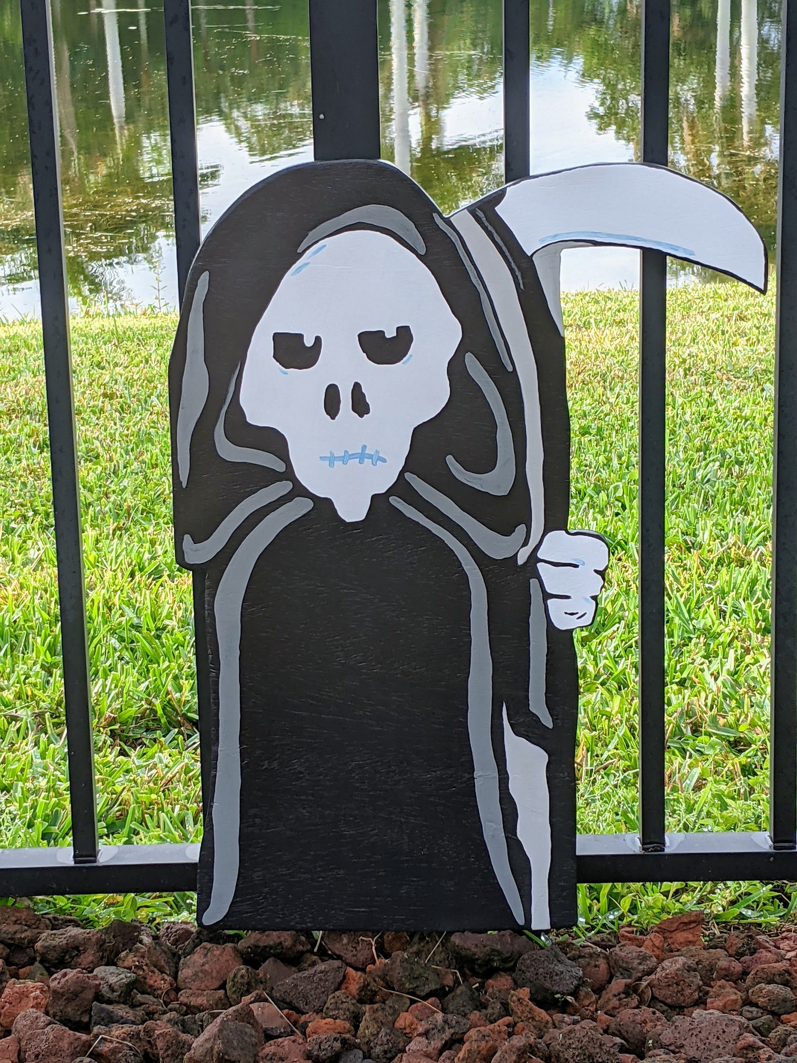 Halloween Grim Reaper Holz MeterKunst / Outdoor Rasen | Etsy