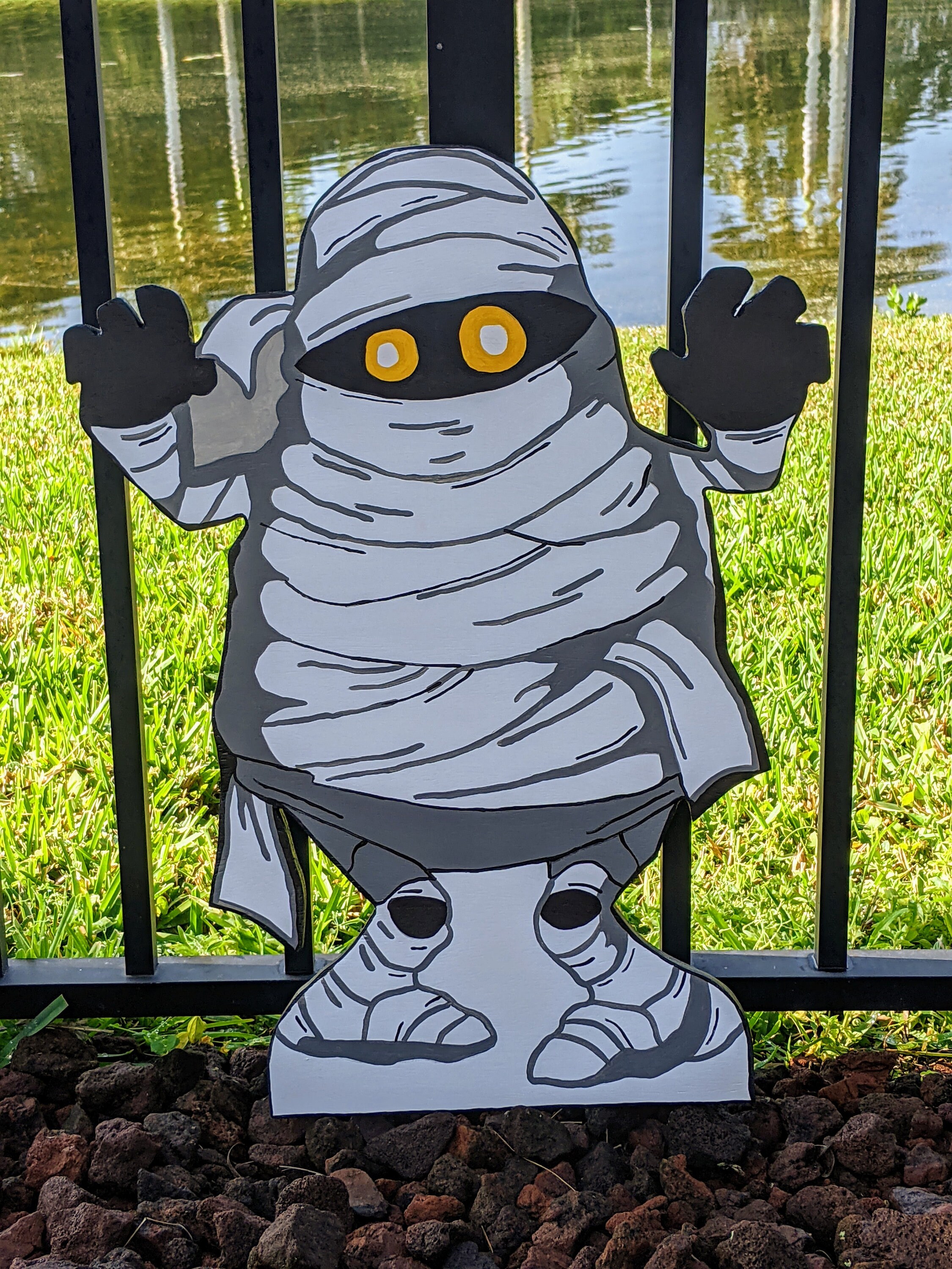 Halloween Mumie Holz Meterkunst / Outdoor Rasen Dekoration / | Etsy