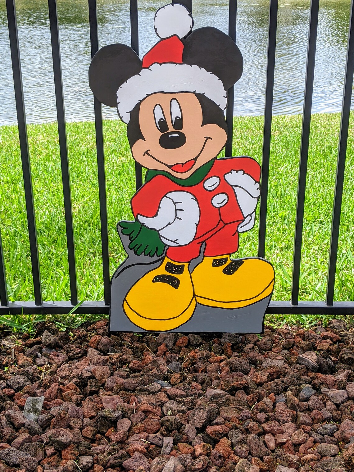 Weihnachten Mickie Mouse Hof Kunst / Outdoor-Rasen | Etsy