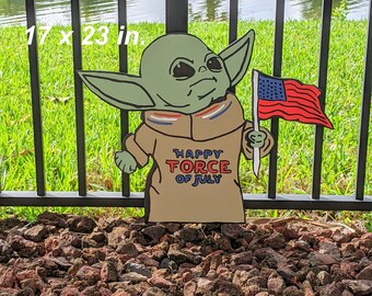 baby yoda yard flag